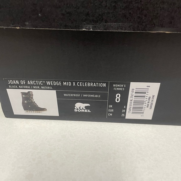 Sorel Joan of Arctic Wedge Mid X Celebration Black Boot Size 8 - Picture 9 of 9